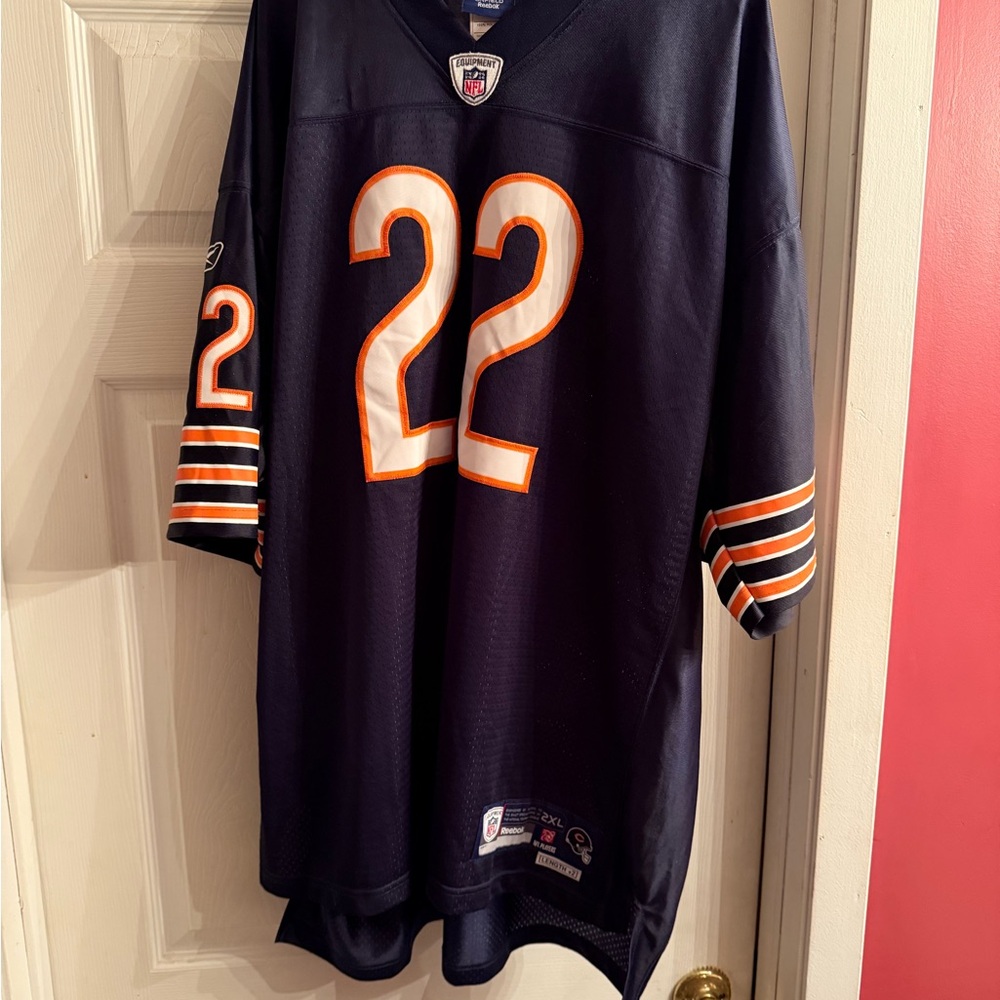 Reebok Navy Football Jersey with Orange & White Stitched Lettering